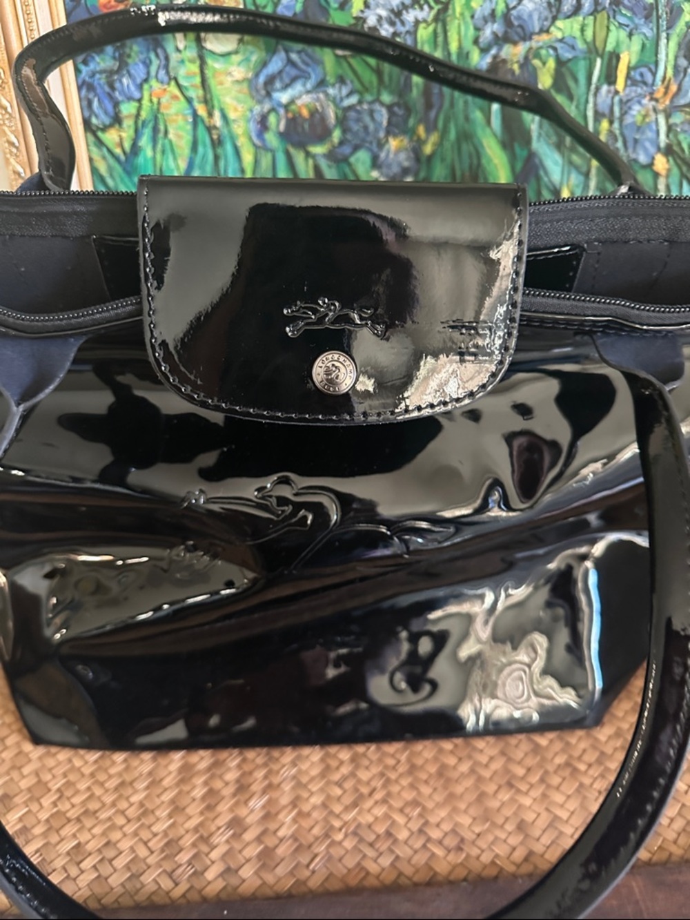 Longchamp Black Patent Le Pliage Tote - Picture 5 of 7